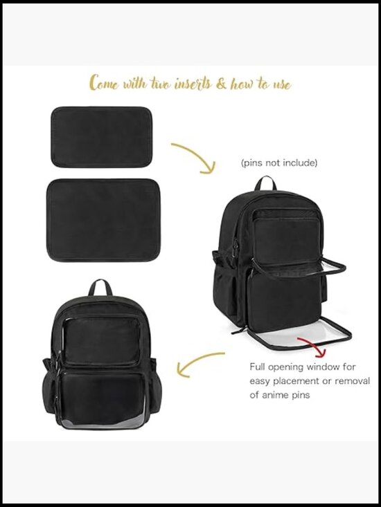 Ita Bag Backpack with Pin Display Window Insert for School Anime Expo Cosplay main image 5
